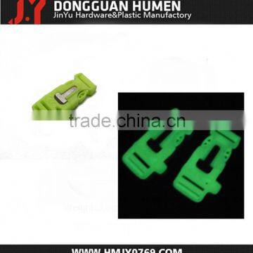 Hot sale quick release Whistle fire starter Buckle ,1/2 glow in the dark flint buckle