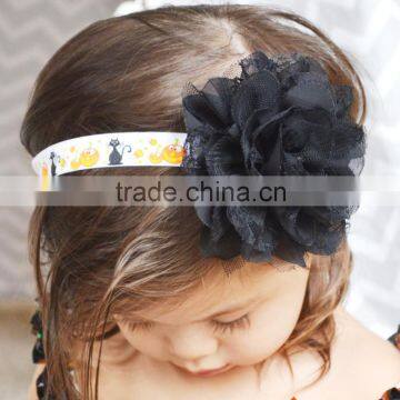 Hot-sales Baby Black Flower Headband Girl Halloween Flower Hairband Toddler Baby Large Black Flower Headband Wh-1829 photo-2