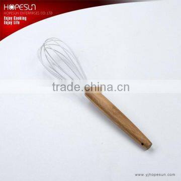 Stainless steel egg tools/egg whisk with wooden handle