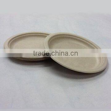 Disposable biodegradable bamboo fibers round plate 8.86 inch