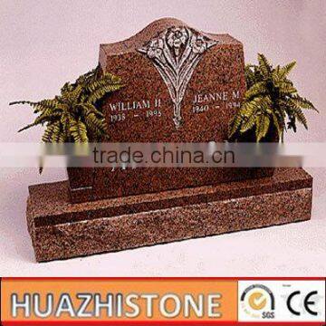 xiamen hotsale best quality red granite tombstone design