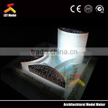 miniature architecture models with LED lighting apartment building