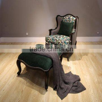 antique french style wooden lesisure sofa with sofa foot