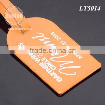 Orange Color Printing Logo Miami Souvenir Promotional Custom Leather Luggage Tags photo-2
