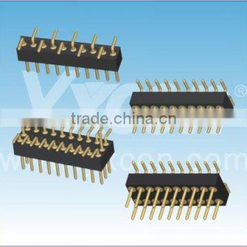 China supplier 1.27mm pitch single layer vertical SMT / SMD Round pin header connector