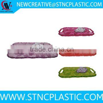 newest style rectangular plastic fruit plate with handles