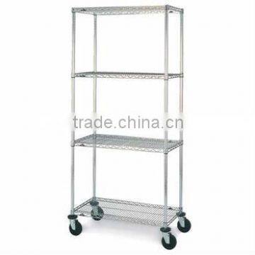 4 tier wire shelf trolley CE approved