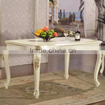 Gold leaf furniture luxury dining table designs wood carved banquet table