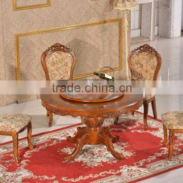 Antique rustic hand carved round wooden malaysia dining table