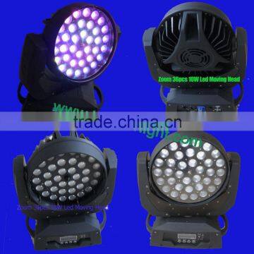 lamp factory 36*10w led moving head zoom light / stage effect washing zoom moving head light