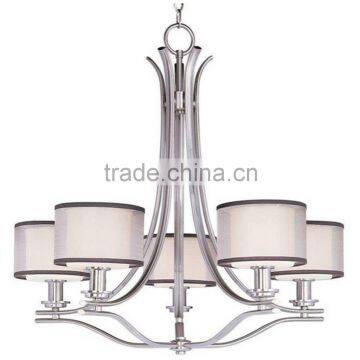 Modern Oval Chandelier Sand Nickel Finish With Two Tiers Grey Shades With Sealing Chandelier photo-5