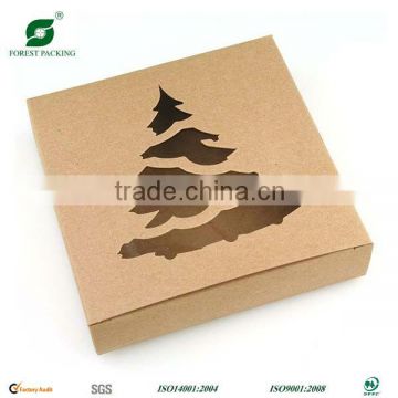 BROWN KRAFT BOX WITH CHRISTMAS TREE WINDOW