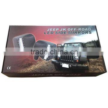 27W Car LED Rearview Side Replacement LED Off Road Mirror Turn Signal Lights White / Amber Beam For Jeep Wrangler 07-15 photo-3