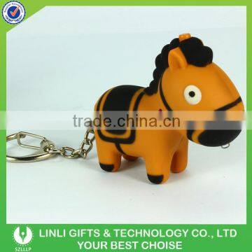 Promotional Led Horse Key Chain with Sound