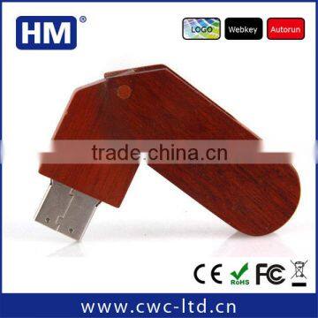 Popular swivel wood USB flash memory 2GB4GB8GB16GB wooden USB stick Custom Solution print/laser engraving LOGO