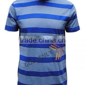 Men's Round Neck Casual Strips Yarn Dye T-shirt Made in China photo-2