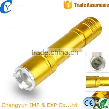 Wholesale Mini Aluminum ZOOM Gift Flashlight 18650 Rechargeable LED Flashlight