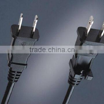 UL 2 pole plug 125V rated polarized Power Cord with slot