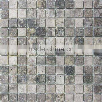 Grey white stone mosaic tile