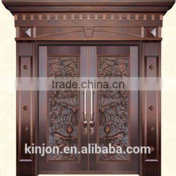 Villa exterior copper door security entry front glass copper door