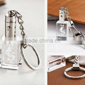 Wholesale LED Crystal Key Chain, Crystal Keychain with Flash Light for Promotional Gifts