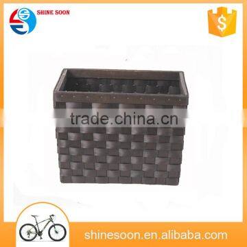 Factory price black bike bicycle basket/wood bicycle basket/front storage bike basket