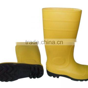 Yellow safety PVC rain boots with steel toe,safety rain boots,rain shoes