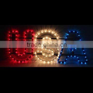 USA Letter incadescent Rope Light Red White Blue LED Motif Rope Light USA Letter Decoration Small