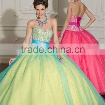 2012 New Arrival Popular Designer Sweetheart Beaded Orange Quinceanera Dress Prom Dress MLQ-283