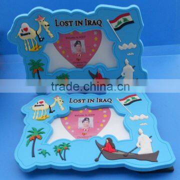 Iraq travel gifts 3d pvc photo frame, promotion country gifts photo frame