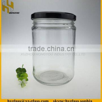 310ml factory price decorative gorgeous round glass jar for honey with lid