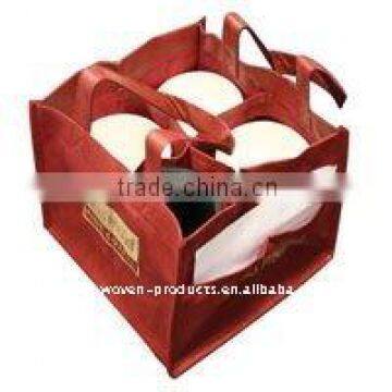 Eco-friendly Non-woven Wine packing bag ( folable , divide space )