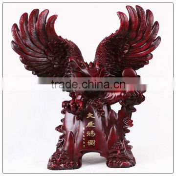 Wooden color resin eagle statue, Hawk statue