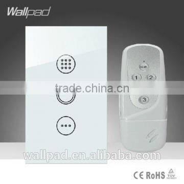 Wallpad LED White Glass 110~250V US/Australia Standard 3 gang Remote Light Control Timmer Wireless 220V Time Delay Switch