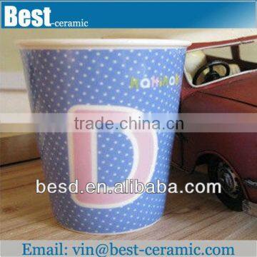 Decal White Ceramic Thermal Cup Without Hand
