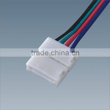 Solderless LED connector 4 Pads with 15cm wires for RGB 3528 / 5050 SMD LED Strip