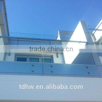 Outside tempered laminated glass railing/Balcony frameless glass balustrade