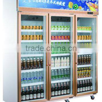 Golden color luxury beverage display cabinet