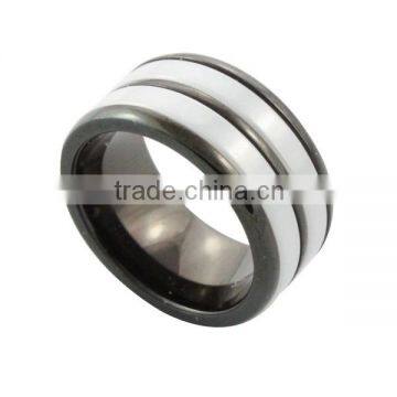 wholesale 2014 new fashion stainless steel men ceramic ring from jewelry manufacturer