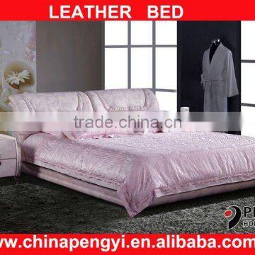 pink leather double bed frame PY-818Q