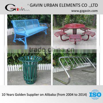 17 years manufacturing experience park furniture metal outdoor furniture China outdoor bench/dustbin/picnic table/bicycle rack