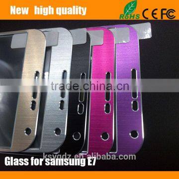 2.5D Titanium Alloy Brushed Metal Tempered Glass Screen Protector for Samsung E7 photo-3