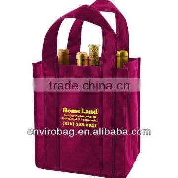 Lovely design for nonwoven 6 bottles wine carrier bag