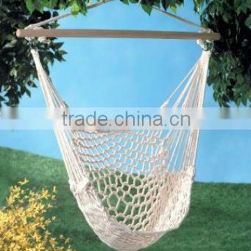 Cotton Rope Hammock Cradle Chair With Wood Stretcher