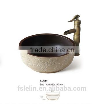 LELIN hand paint ceramic art basin bathroom basin LC040