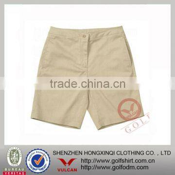 Solid Kahki Color Dri Fit Fiber Slim-fit Golf Shorts For Men