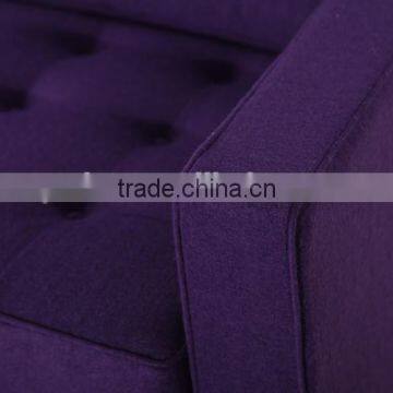 Two Seat Color Wool Fabric Living Room Furniture Deep Purple Sofa Sale photo-6
