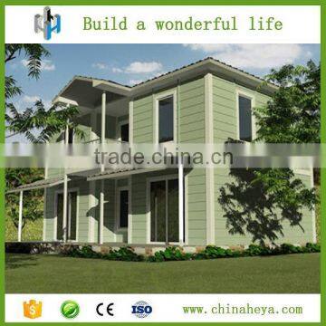 Bolt connection on site sandwich panel two story prefab villa with CE verified