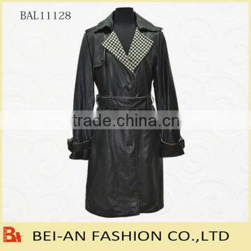 womens long pu coats