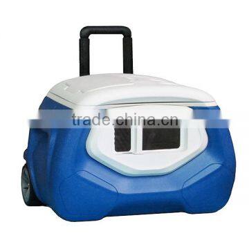 Creative cooler box 28L with trolly with bluetooth speaker